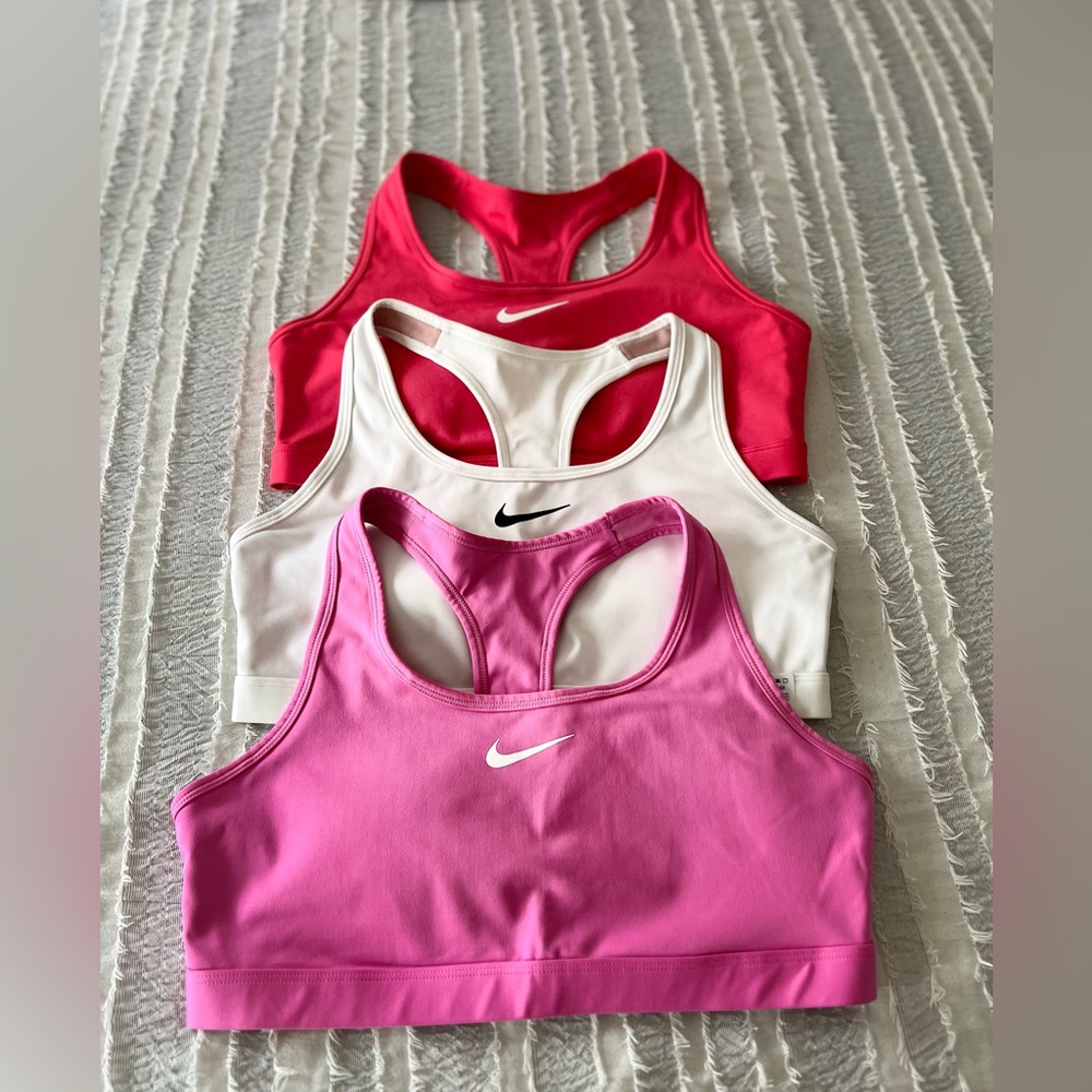 Nike Women's Sports Bra Trio - Pink, White, Red